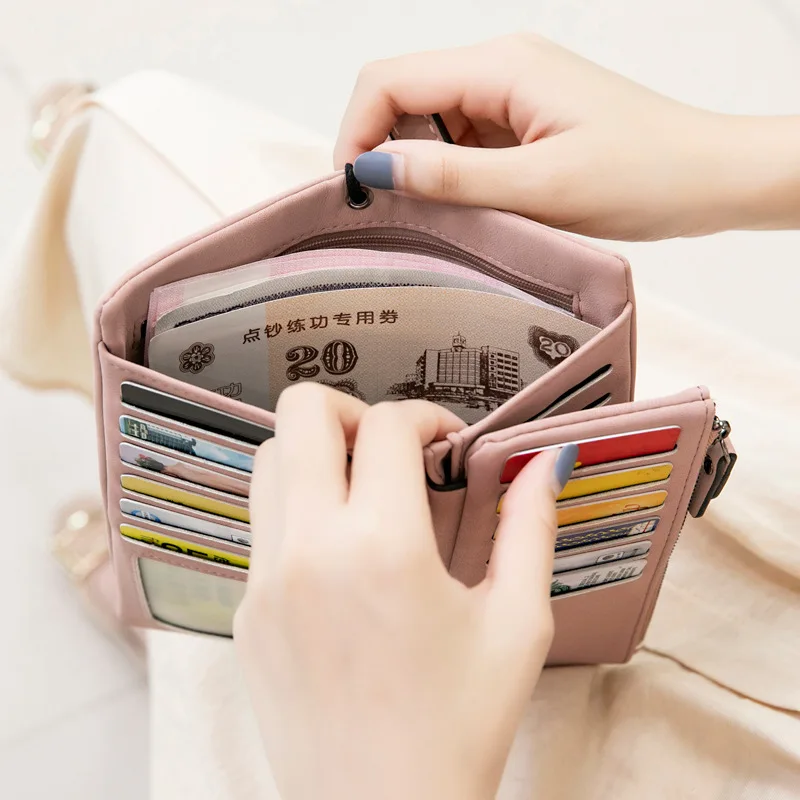 Дълъг матиран женски модерен чантата е с голям капацитет, изкуствена кожа, чанта за пари и телефон, портфейл за монети с цип държач за карти, женски клатч