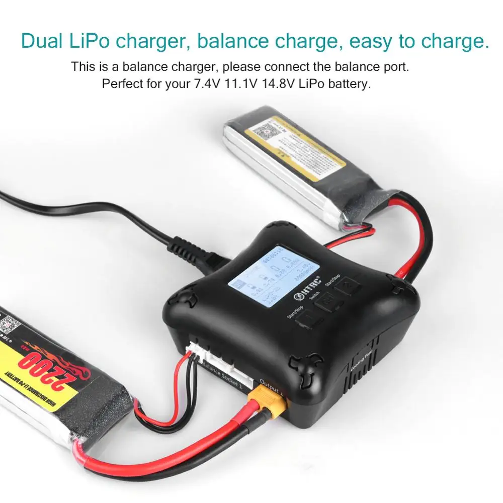 HTRC H4 Duo-Balance Charger 20 W * 2 2A *2 Двухканальное Професионални Мини Зарядно Устройство за Зареждане на 2-4 s Lipo Батерията