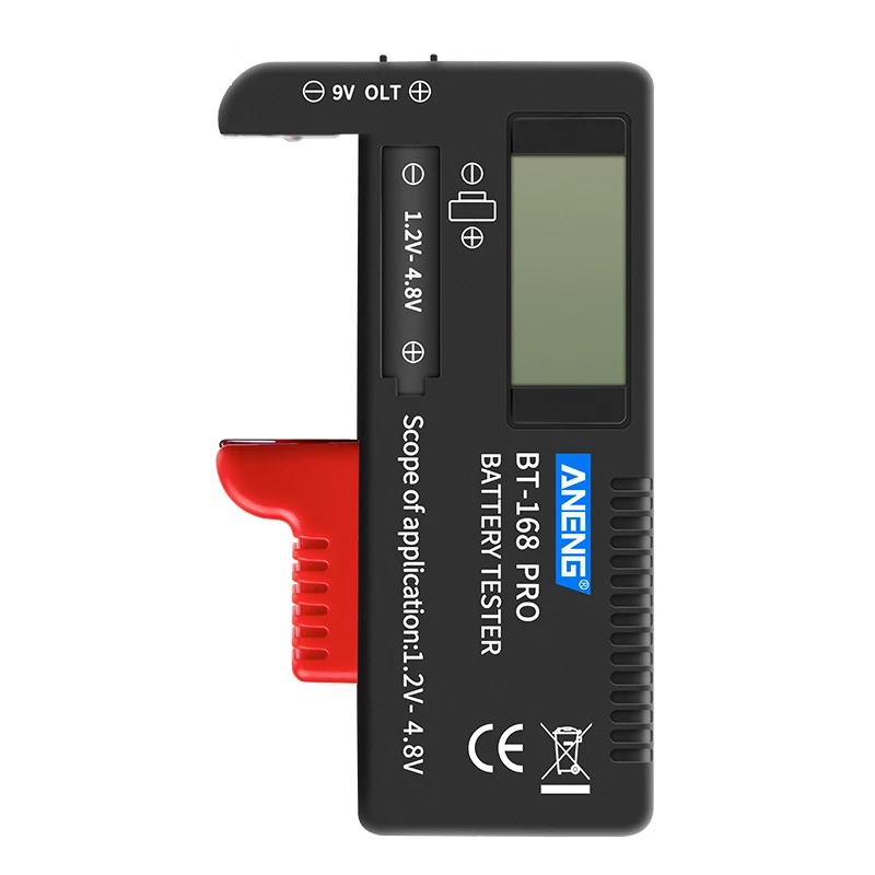 Индикатор за капацитет на батерията AA AAA 18650 Тестер нивото на литиева батерия Измерване на напрежение Волта-монитор Детектор Кутия За съхранение на Притежателя Калъф