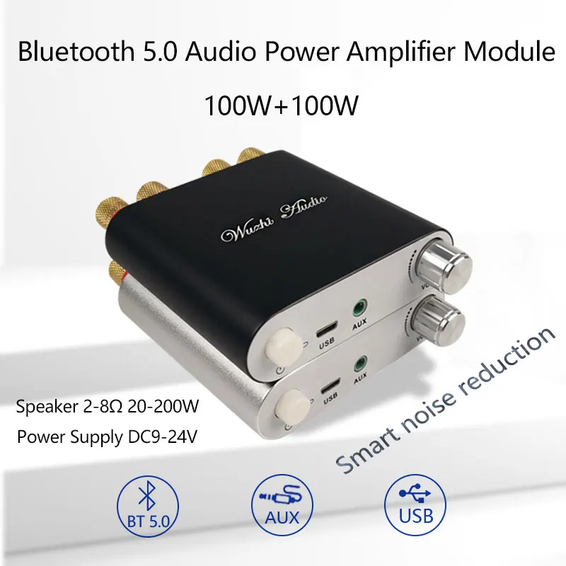 TPA3116D2 100Wx2 Bluetooth 5,0 Безжична Стерео Аудио Усилвател на Мощност Такса Автомобилен Усилвател Amplificador За Домашно Кино ЗК-1002D