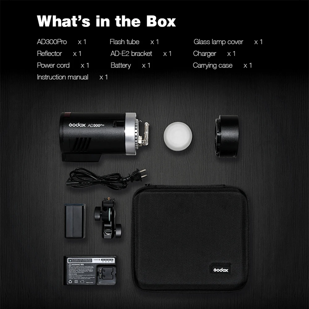 Godox 300Ws TTL 2,4 G 1/8000 HSS AD300Pro Външна Светкавица с акумулаторна Батерия за Canon, Nikon, Sony, Fuji Olympus, Pentax