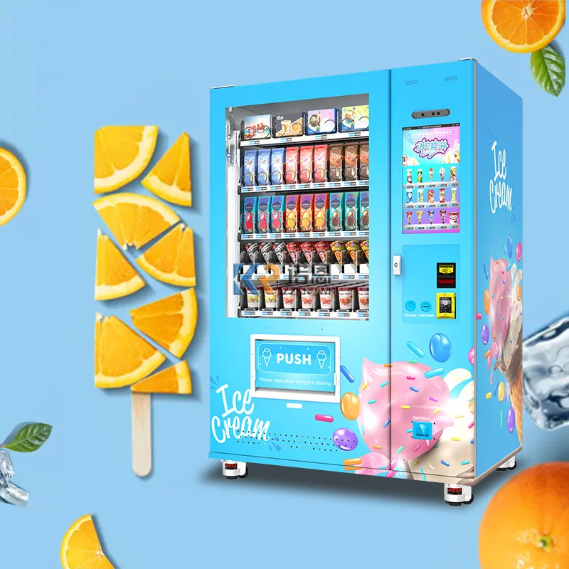 Интелигентен Автоматичен Автомат за Продажба на Сладолед с Монетоприемником WiFi, Автомат за продажба на Замразени Храни с фризер -18 °C с Распределителем Асансьор