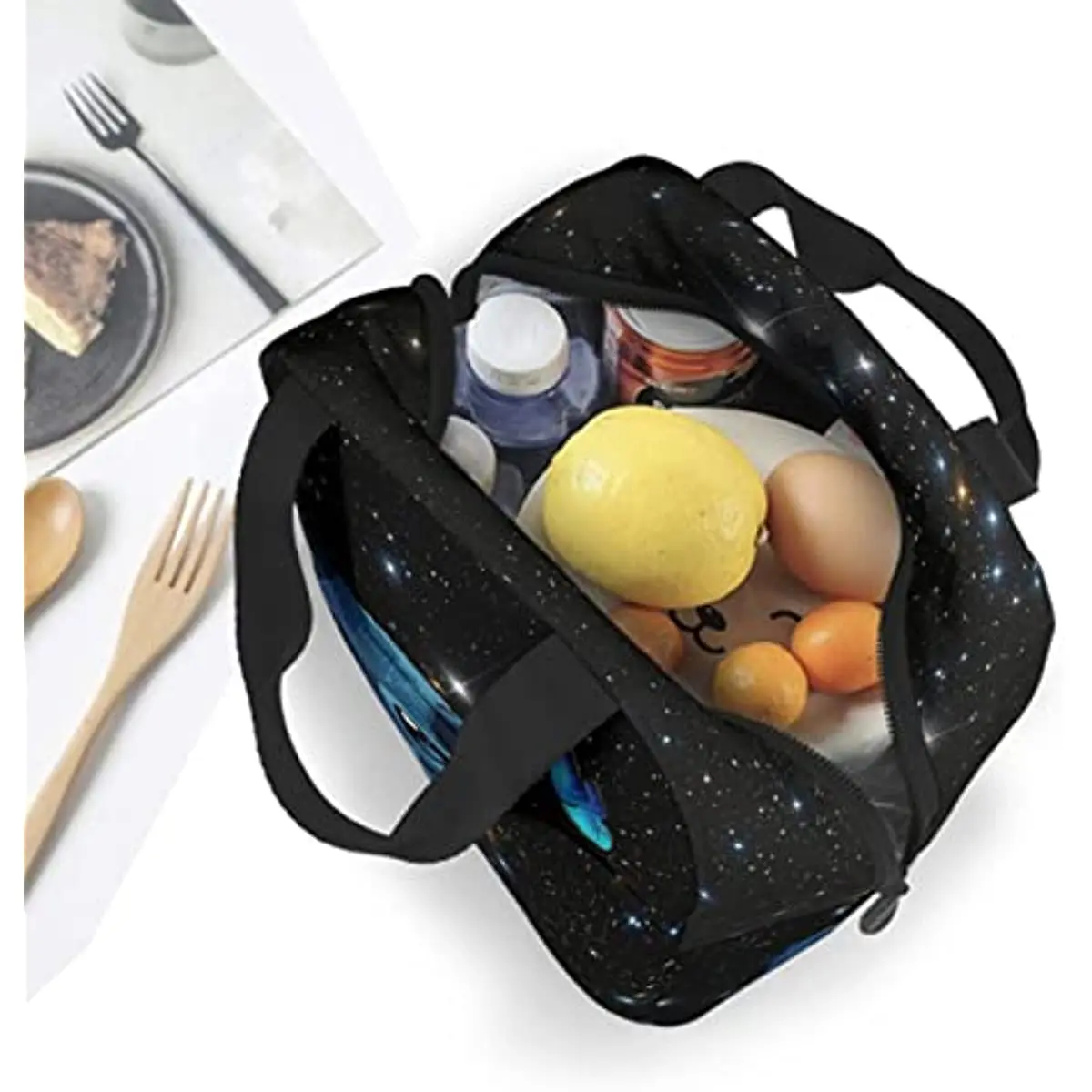 Мультяшная чанта за обяд за жени и мъже, торби за многократна употреба за обяд, преносима сладко чанта за обяд с допълнителен джоб за работа, пътуване и пикник