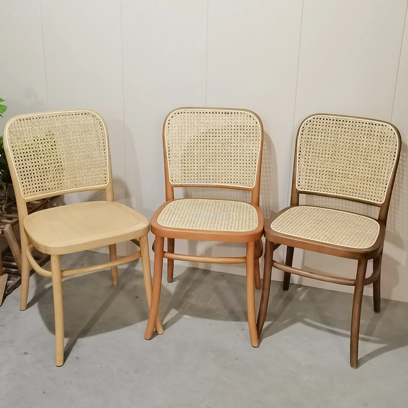 Модерни трапезни столове от масивно дърво с облегалка от ратан, Скандинавски обикновен стол за хранене, за Чай кабинет, Офис мебели Sillas De Comedor, Кухненски мебели