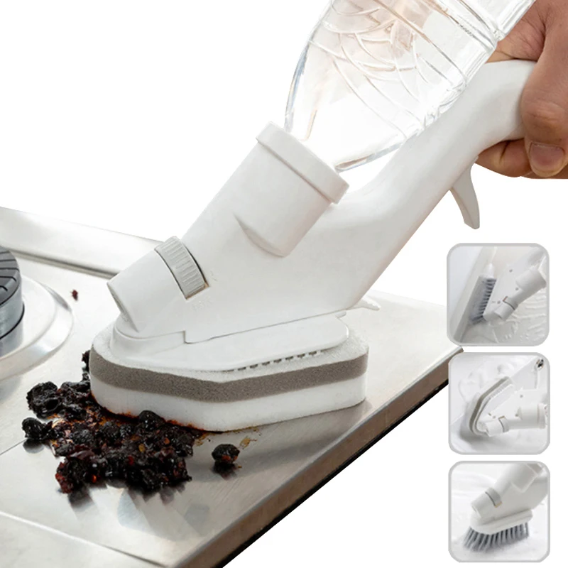 Инструмент за почистване на кухня 5 В 1, четка за почистване с дълга дръжка, свалящ се гъба, четка за миене на съдове, комплект за почистване на кухни