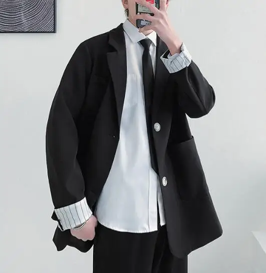 Нов пролетта мъжките костюми в академик стил с дълъг ръкав, однобортный свободен памук костюм, сако A117