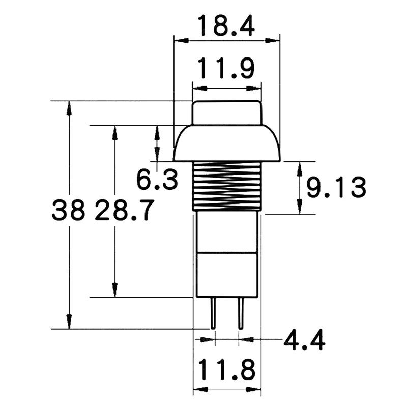 5шт PBS-11A 12 мм самостоятелно блокиране на пластмасов бутон превключвател с капаче 3A 250 vac 2PIN