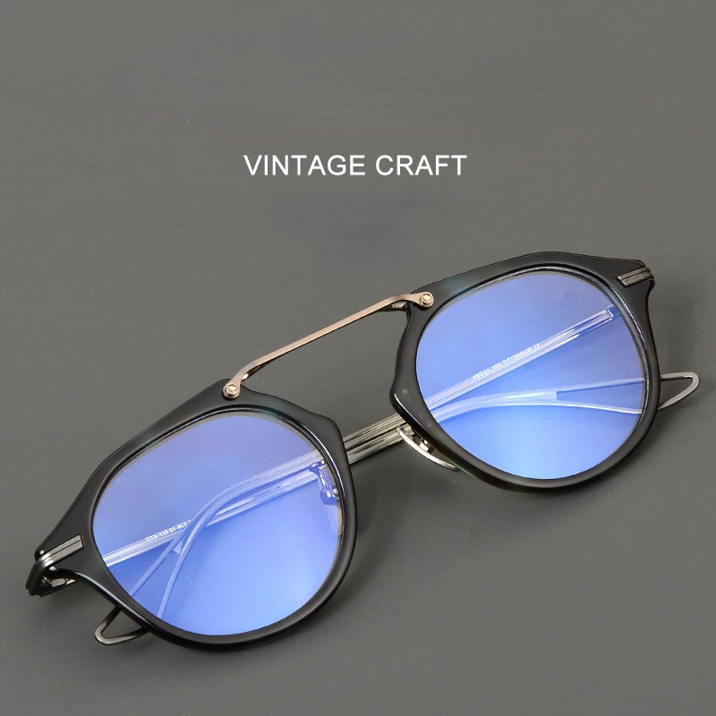 Луксозни маркови рамки за очила от чист титан, висококачествени мъжки слънчеви очила с двойно мост, златни очила, дамски vintage слънчеви очила за късогледство