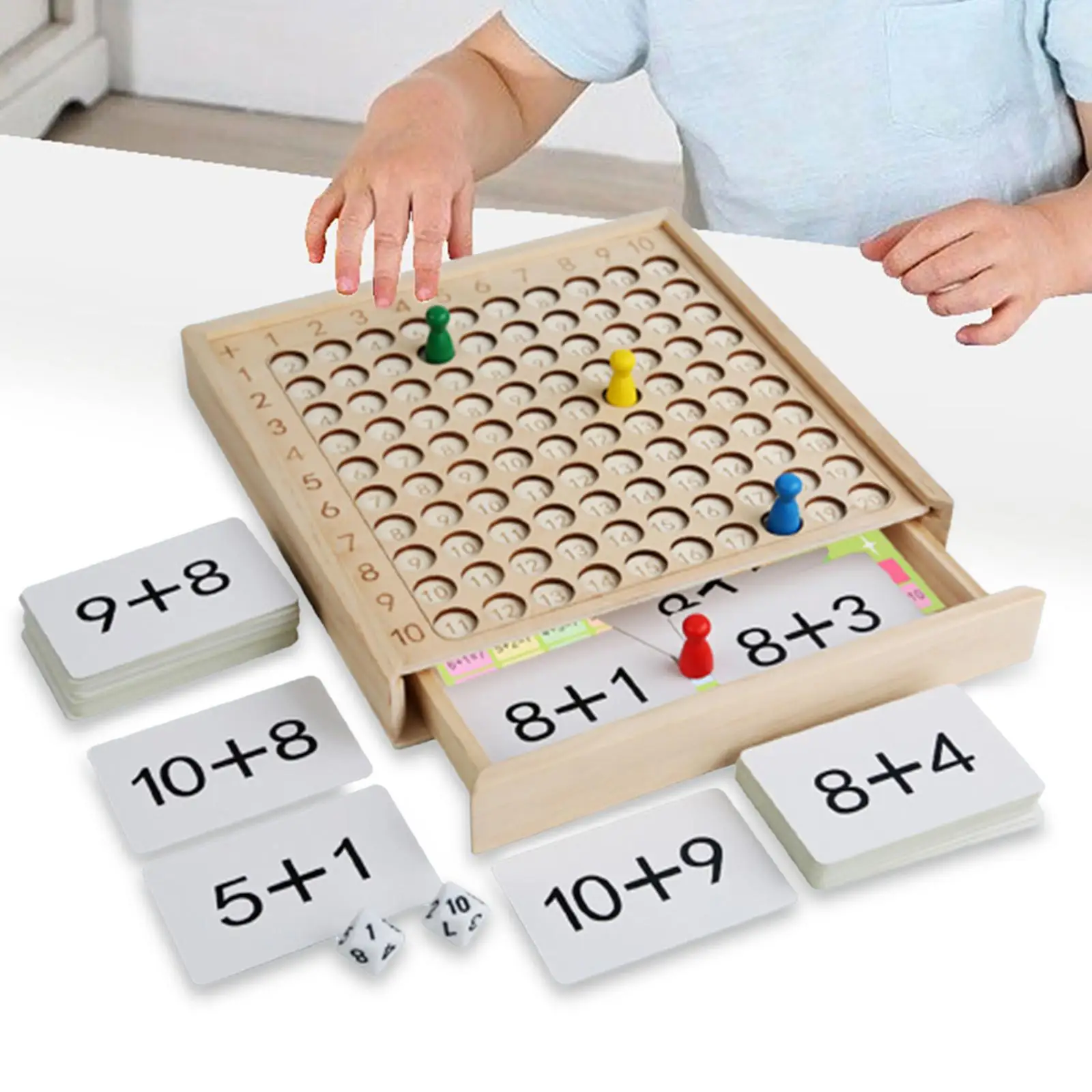 Дървена дъска за умножение по математика, детска играчка за сметка Образователна игра на дъска за умножение, Дървена дъска за математика за деца