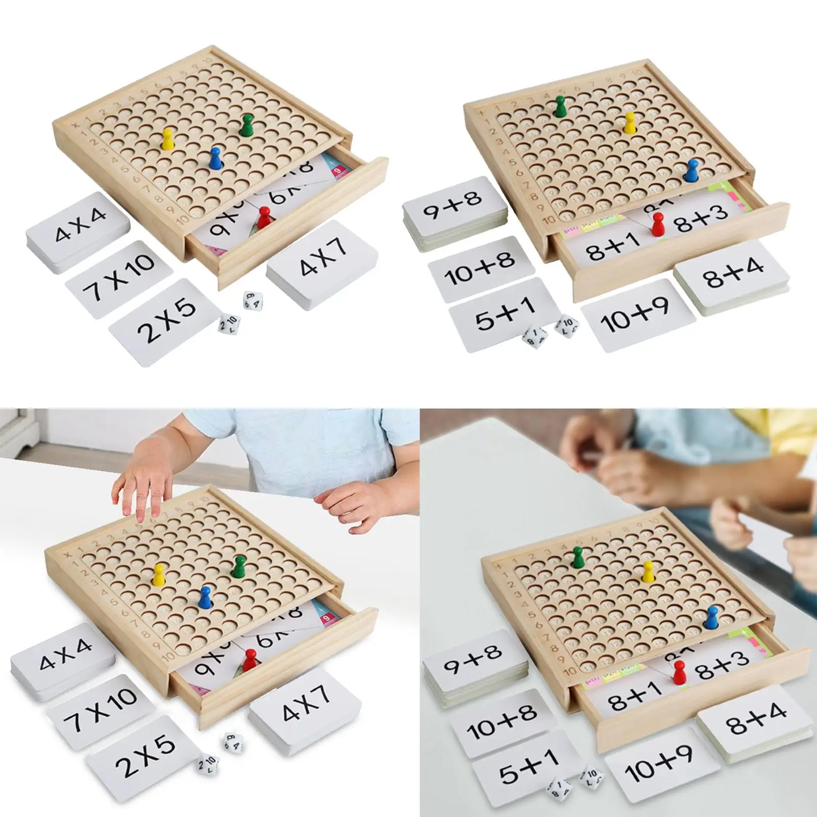 Дървена дъска за умножение по математика, детска играчка за сметка Образователна игра на дъска за умножение, Дървена дъска за математика за деца