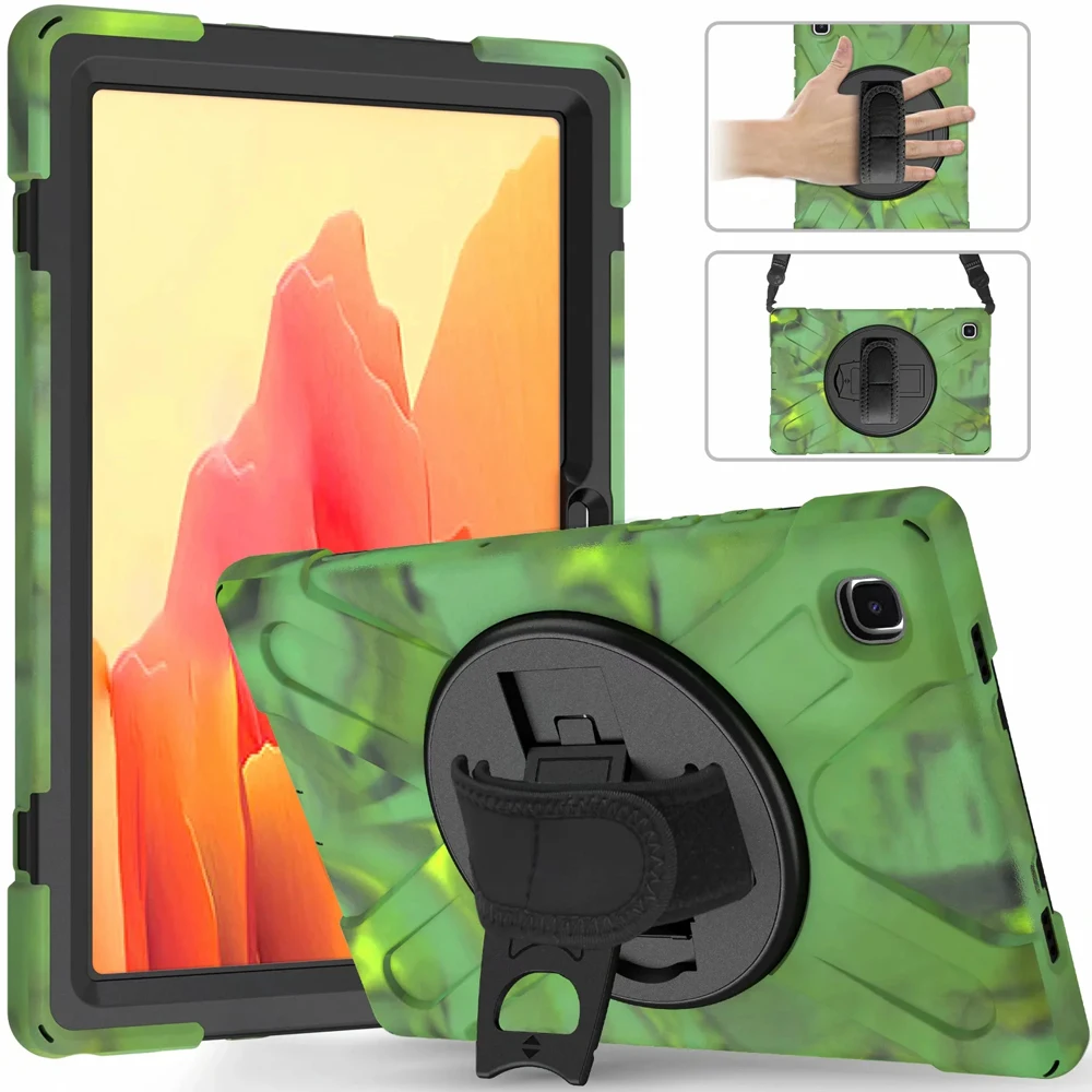 Презрамка С Въртяща се Дръжка За Samsung Galaxy Tab A7 Tablet Case Cover 10.4 T507 T505 T500 Противоударная Силиконова Поставка За КОМПЮТЪР Shell