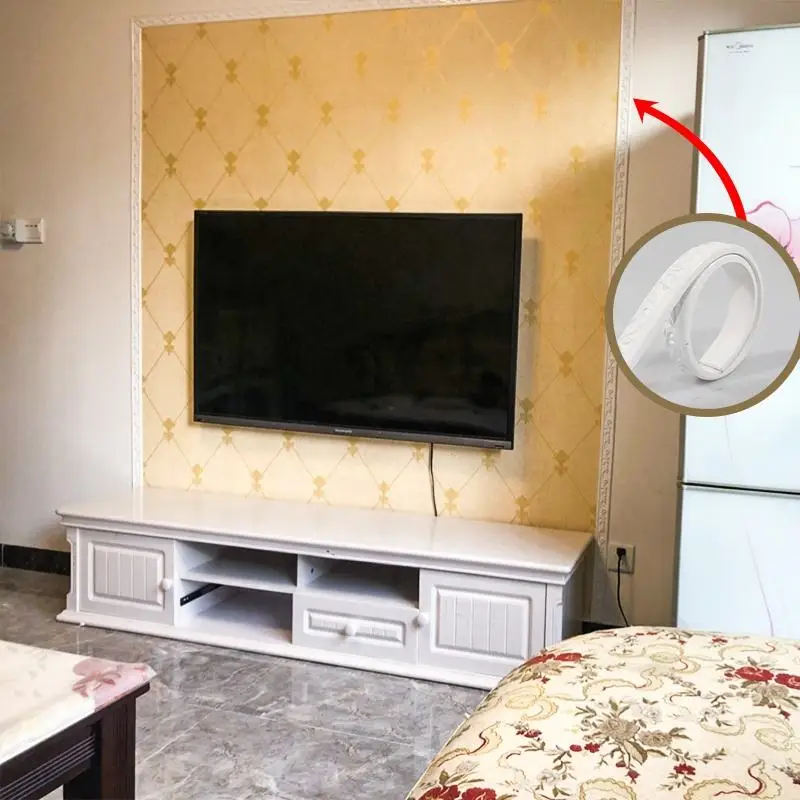 Линия PVC, огледална кант, декоративни линии, мека текстура, са на разположение различни цветове, могат да украсят стената на фона на телевизора