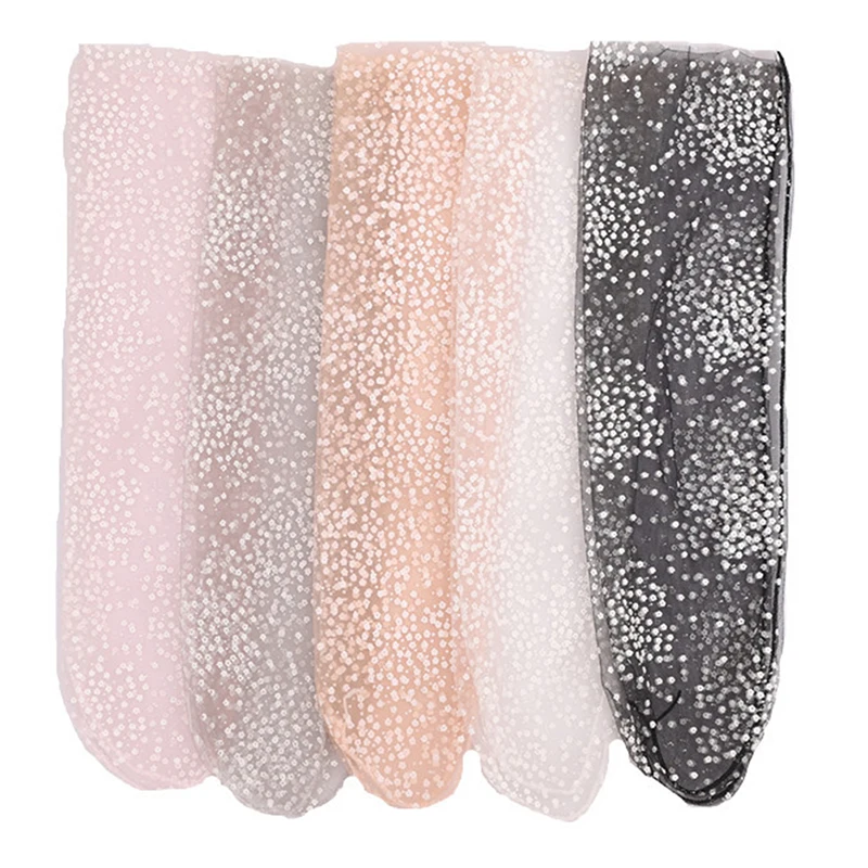 Дамски дантелен мрежести чорапи на точки от смесени Влакна, прозрачни ластични чорапи със средна дължина, летни дамски тънък стръмни чорапи