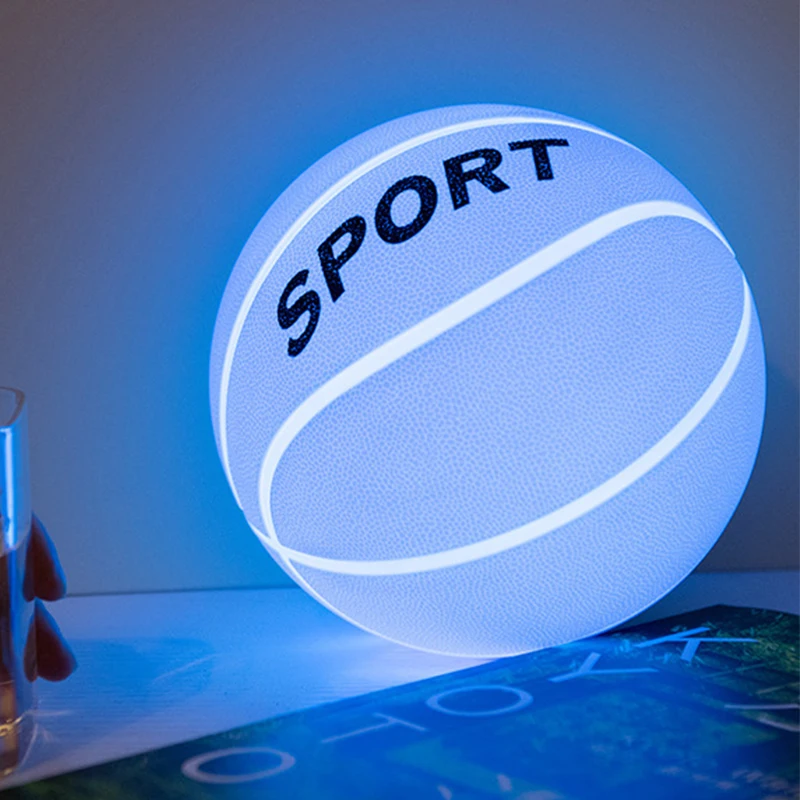 Креативен cartoony детски подарък USB зареждане led Синьо, розово баскетболен силикон нощно Лампа за сън в спалнята Топла светлина