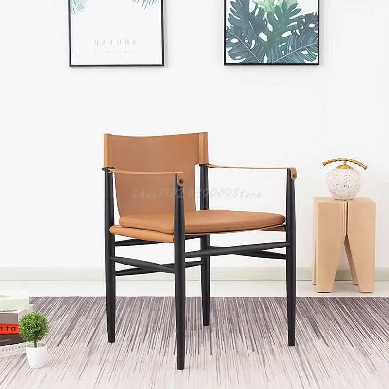 Дизайнерски трапезни столове с подлакътници, модерни кожени уникални бар столове, Тапицирани трапезни столове, ергономични офис мебели Silla Comedor За дома