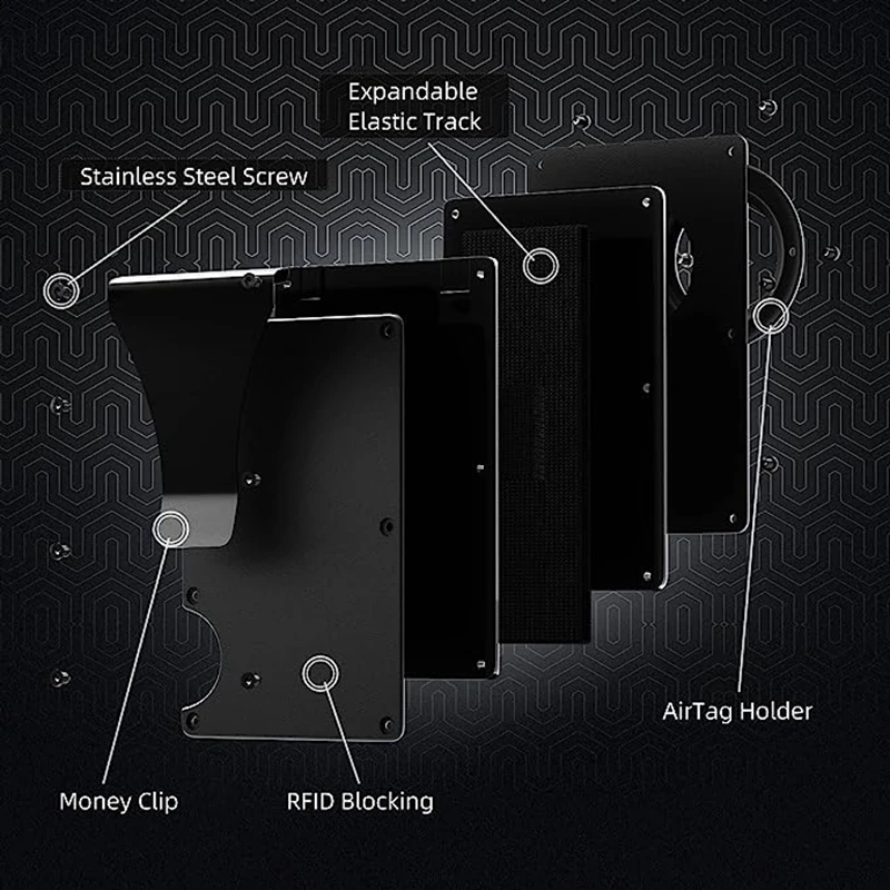 Мъжки алуминиев портфейл-визитница с RFID Блокирующим слой, тънък минималистичен скоба за притежателя на картата, който предпазва Кутия за съхранение на карти