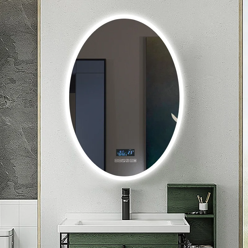 Скандинавски ново овално огледало с led осветление за баня, умна гребен