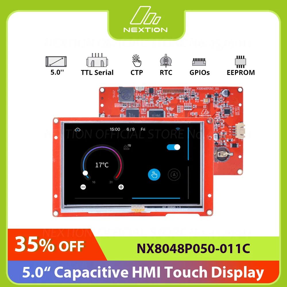 NEXTION NX8048P050-011C 5,0-Инчов LCD-TFT Капацитивен Сензорен Модул на дисплея HMI серия Intelligent Panel Screen, Без Черупка