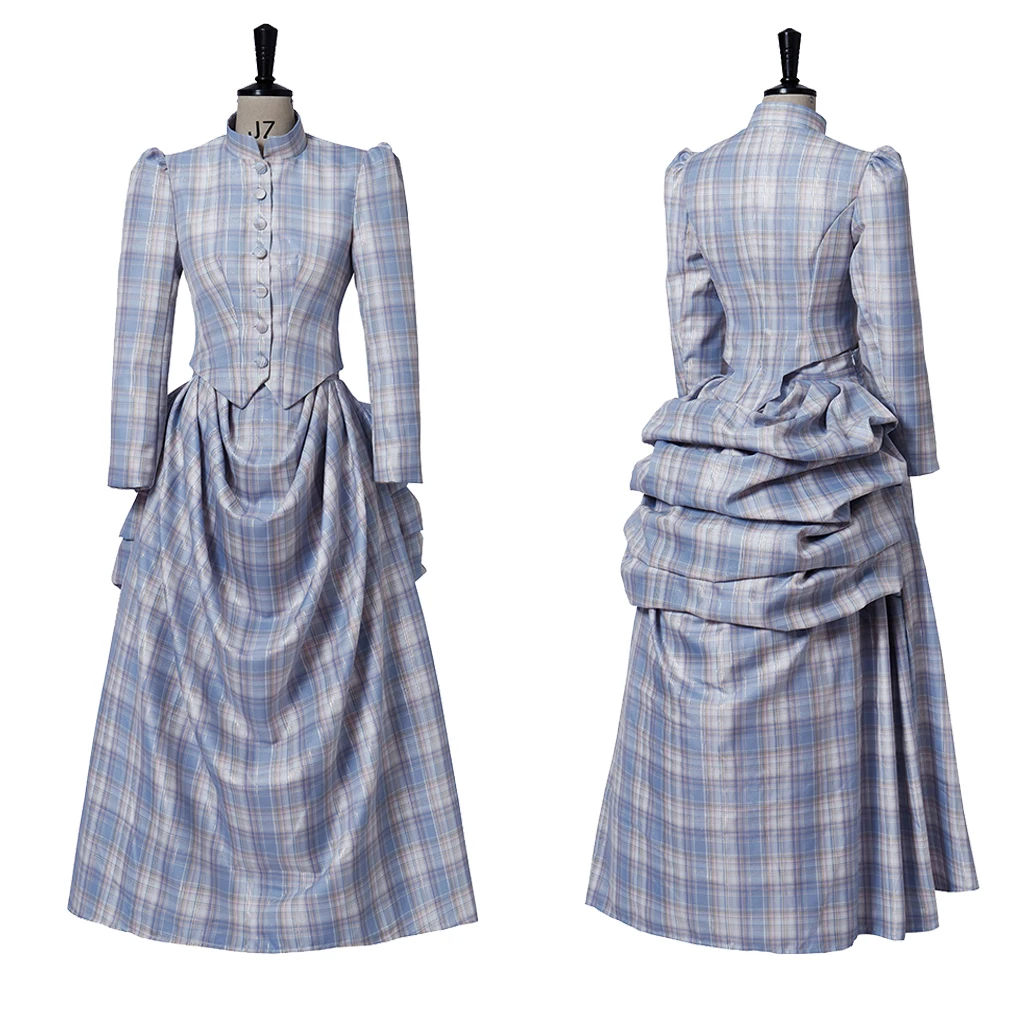 Викторианската суета на 1860-те години, бална рокля в викторианската шотландскую клетка, рокля на гражданската война, рокля Южна красавица, сутринта на коледа ретро рокля, рокля