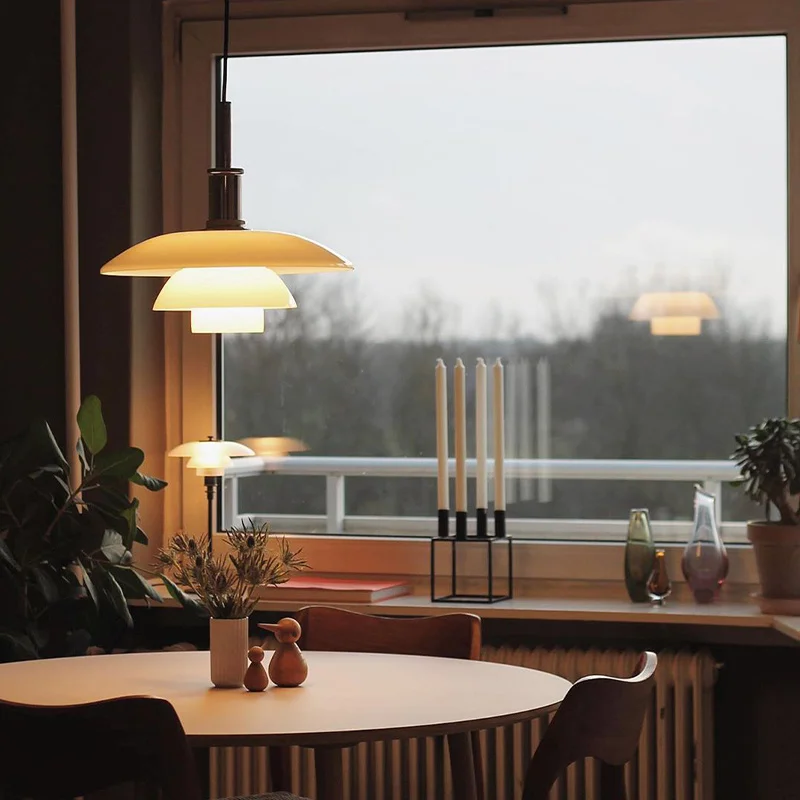 Нощна лампа за спални от една глава в скандинавски стил, окачена лампа за кухня, интериор на масата за хранене, Малка лампа-капка, стъклена лампа
