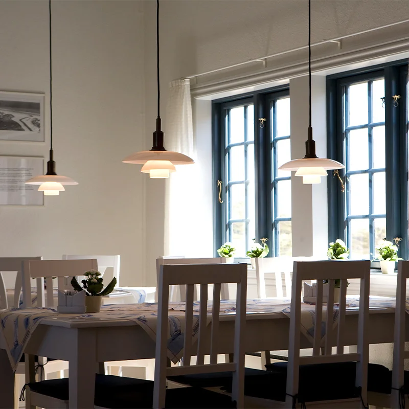 Нощна лампа за спални от една глава в скандинавски стил, окачена лампа за кухня, интериор на масата за хранене, Малка лампа-капка, стъклена лампа