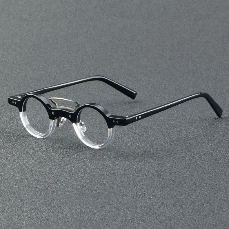 Ацетатные очила в кръгла рамка, ръчно изработени, реколта мъжки оптични очила японски дизайн, ретро очила по рецепта, дамски слънчеви очила