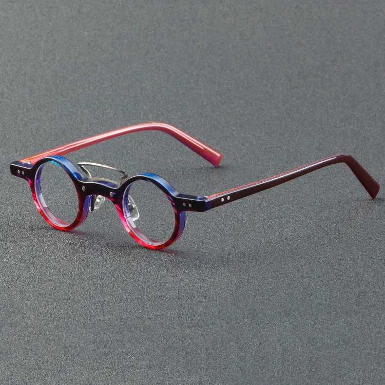 Ацетатные очила в кръгла рамка, ръчно изработени, реколта мъжки оптични очила японски дизайн, ретро очила по рецепта, дамски слънчеви очила
