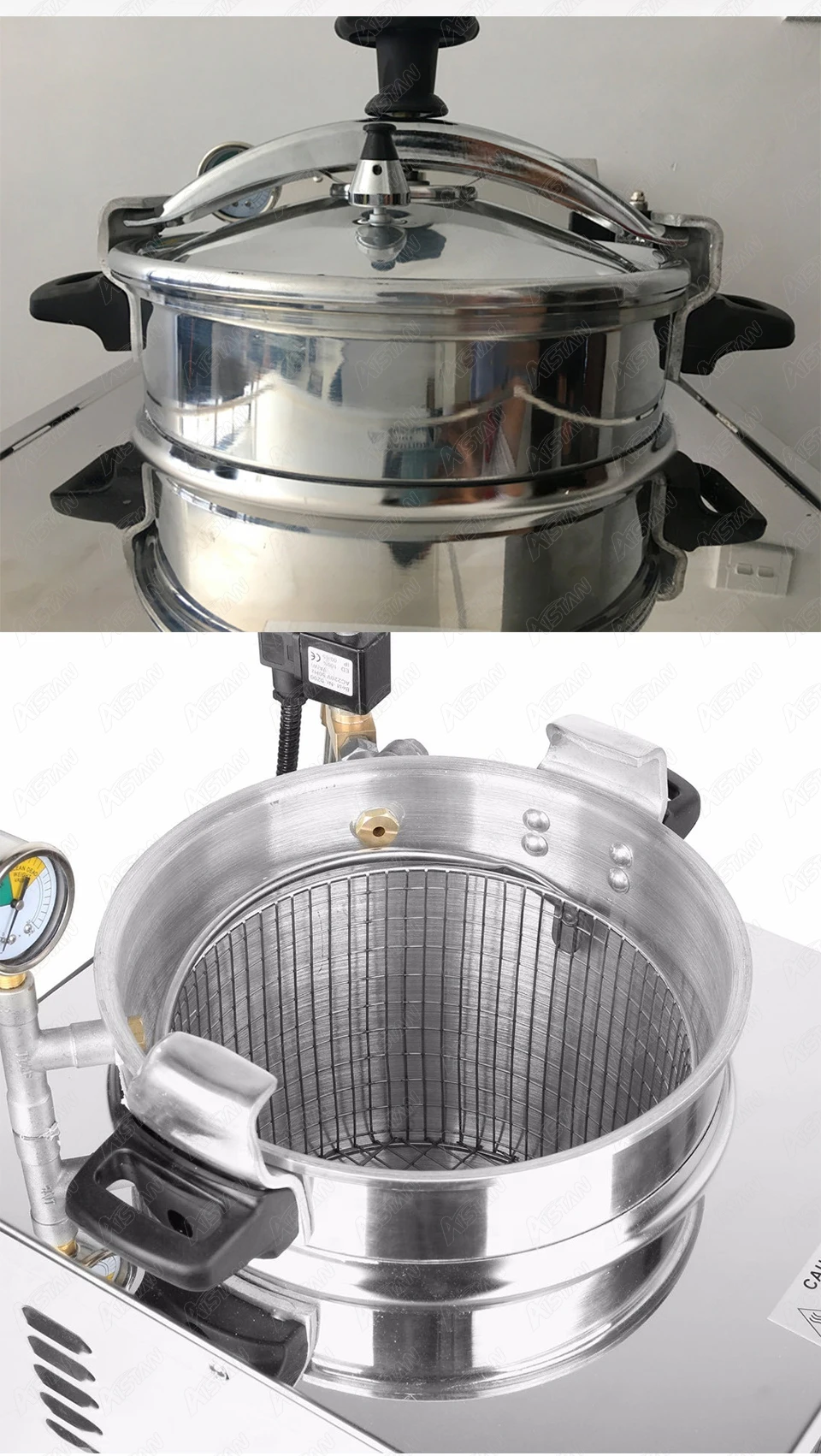 Електрически тиган MDXZ22 за фритюрници пиле под налягане за търговски кухня с контрол на температурата от неръждаема стомана
