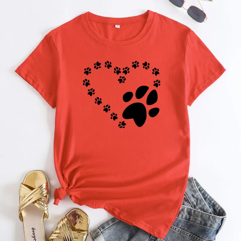 Забавни тениски с шарките на сърце, моден тренд, женска тениска с кръгло деколте във формата на сърце, дамски памучен тениска с къс ръкав