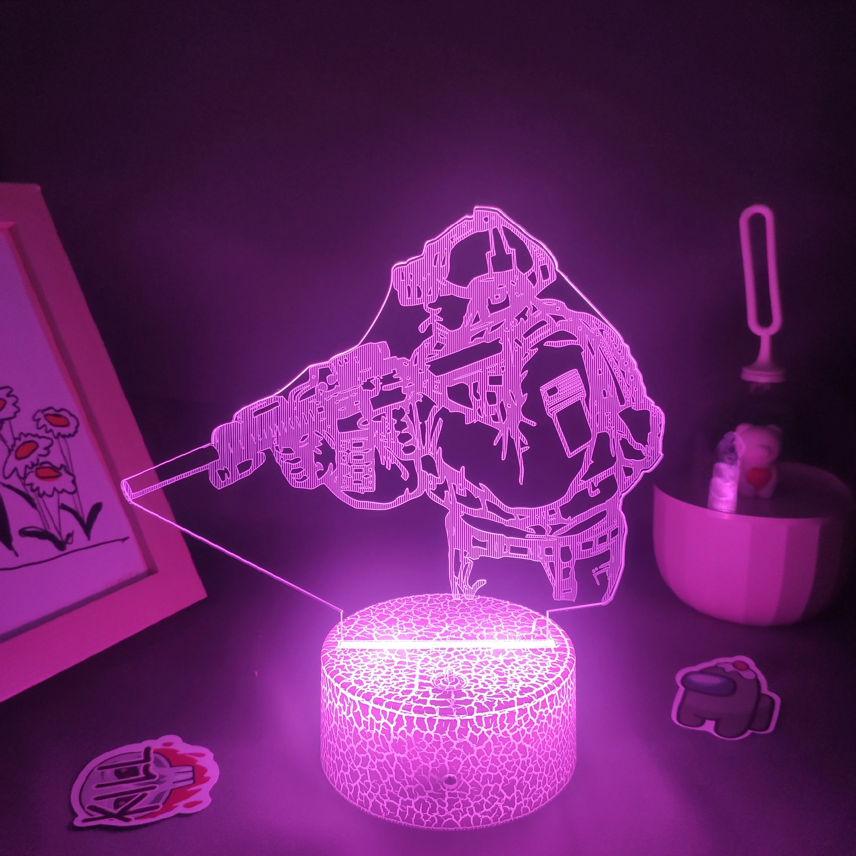 Детска фигурка CS GO Counter-Strike 3D Лампи Светодиоди Неон RGB Нощни осветителни тела, Подаръци за рожден ден, малка странична масичка в спалнята Цветна украса