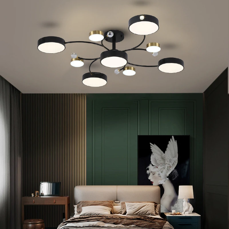 Нов стил, скандинавски хол, тавана лампа за спални, всекидневна, Трапезария, полилей кабинет, Лампа за осветление на гардероб, led банка, трицветна светлина