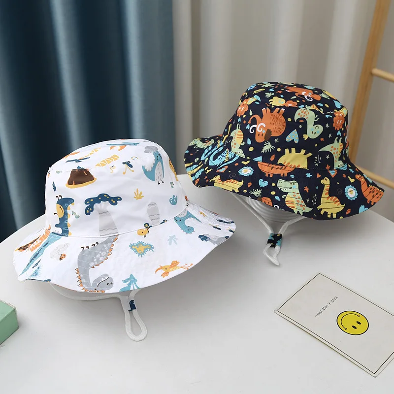 Сладки бебешки пролетно-летни шапки-ведерки с мультяшными графити, детска шапчица рибар, дишаща детски слънцезащитен капор от 3 до 10 години