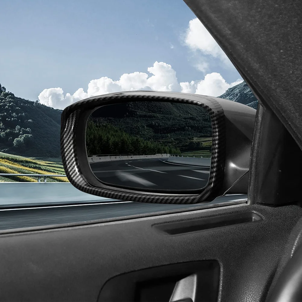 Декоративни панел за огледала за обратно виждане от дъжд за вежди за Dodge Charger 2015-2021 Chrysler 300C 2011-2021, ABS, изработени от въглеродни влакна