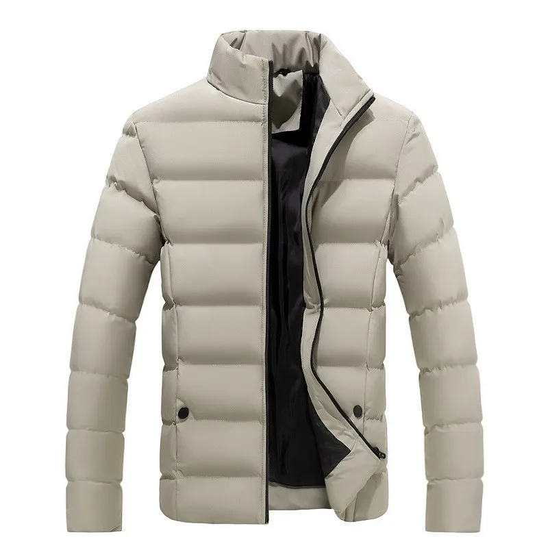Мъжки памучни дрехи за есента и зимата, ново утолщенное однотонное просто класическо топло палто за почивка