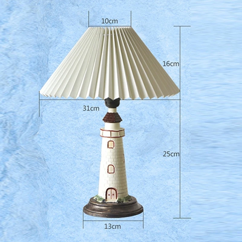 Настолни лампи на Средиземноморския фара Детска Стая, Нощна лампа за спални Настолни лампи за момчета В кабинета на осветителни Тела за хол