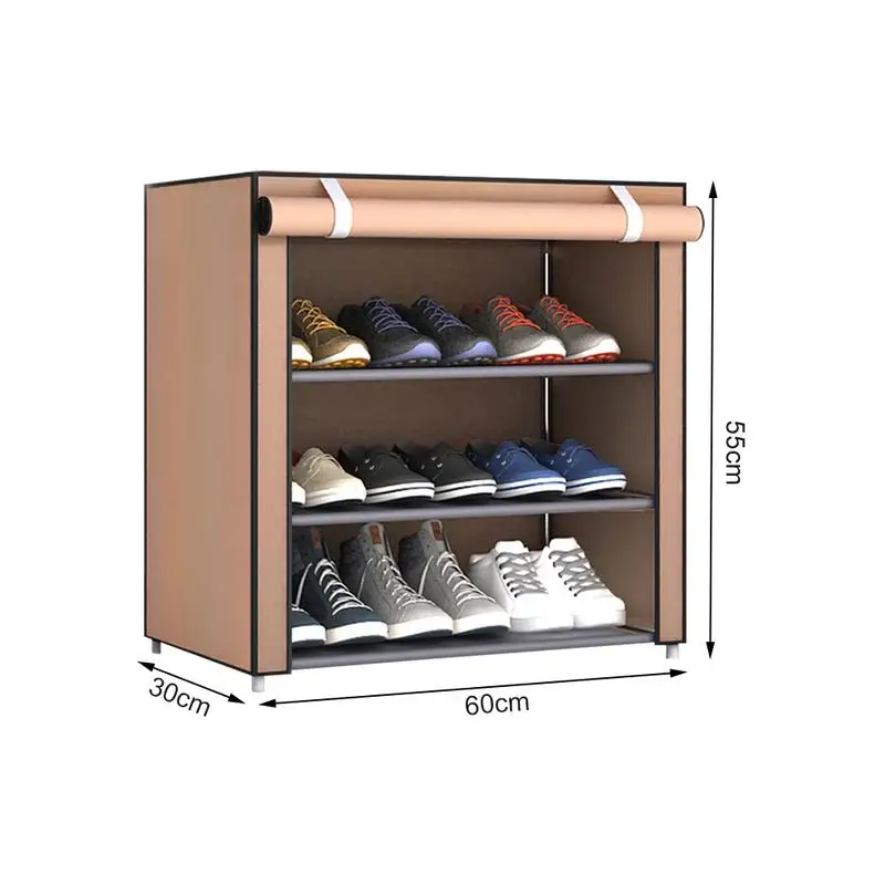 4-Степенна стойка за обувки 4-Степенна поставка за обувки, Гардероб, входно антре С организатора за съхранение, рафтове, шкаф и просторна горната част е с Висока плътност Голям размер