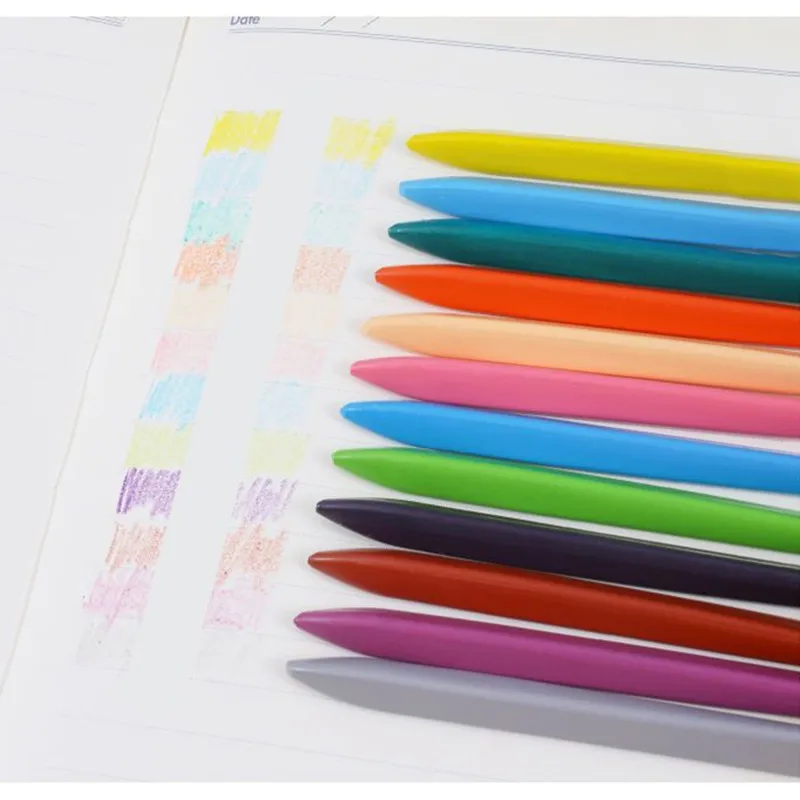 Модни Триъгълни моливи 6/12/18/24 цветове, безопасни, нетоксични триъгълни моливи за ученици и деца