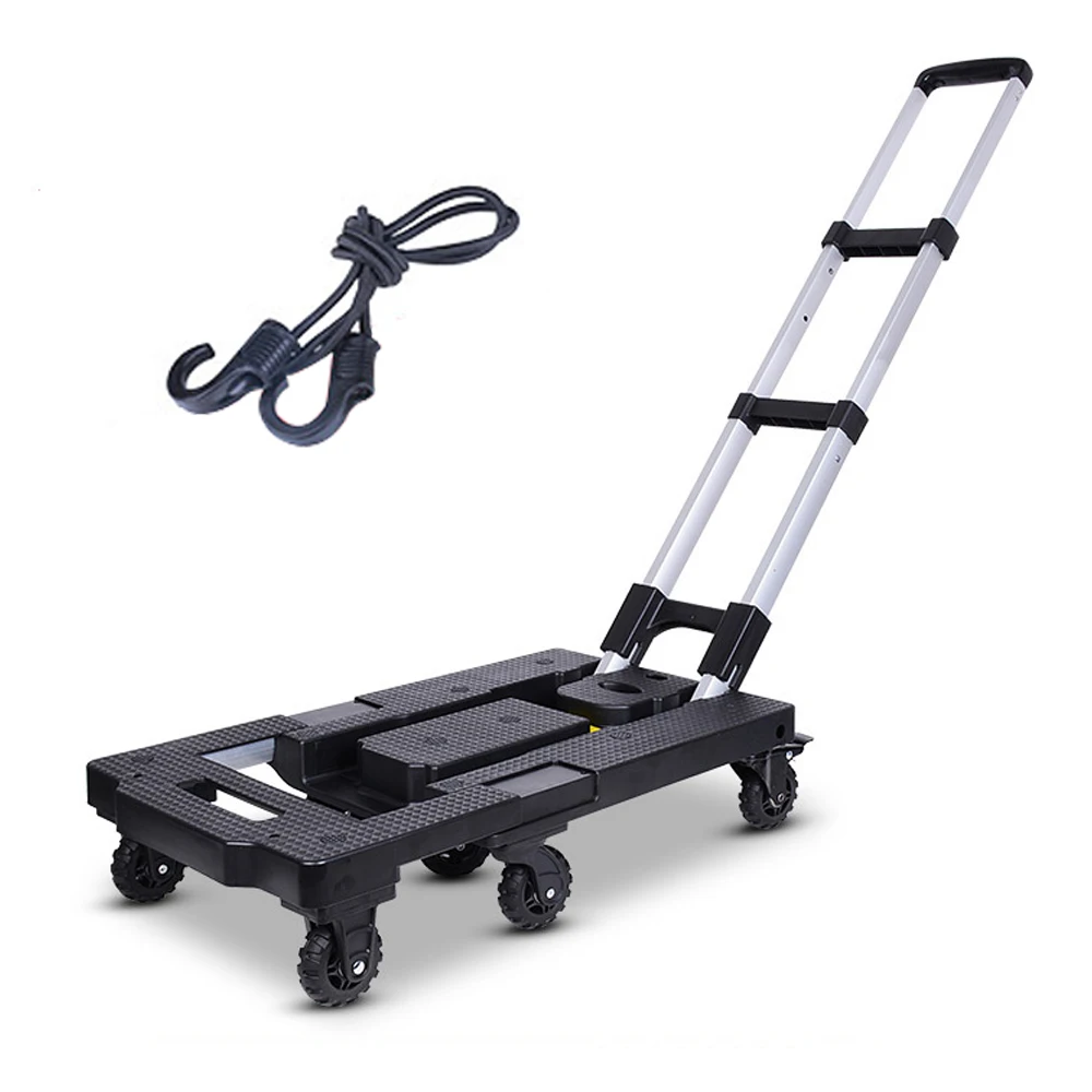 7-дължината на сгъваема количка-количка за багаж Лека алуминиева Сгъваема преносима сгъваема регулируема количка за пътуване пазаруване