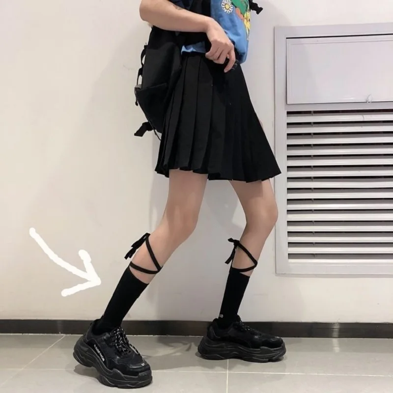 Високи улични чорапи, Чорапи на ремешках, стръмни дамски чорапи със средна дължина, японската Лолита, студентски дамски чорапи JK, детски летни памучни чорапи