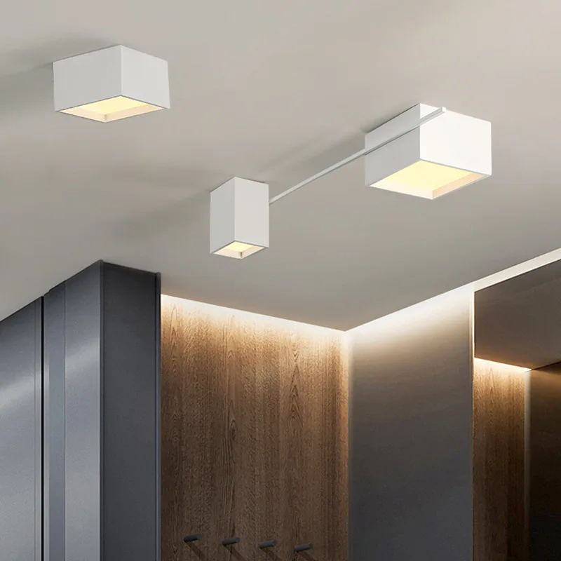 Полилеи led таван Nordic 2022 модерен минималистичен луксозен черно-бял правоъгълен тавана лампа за дневна домашно осветление