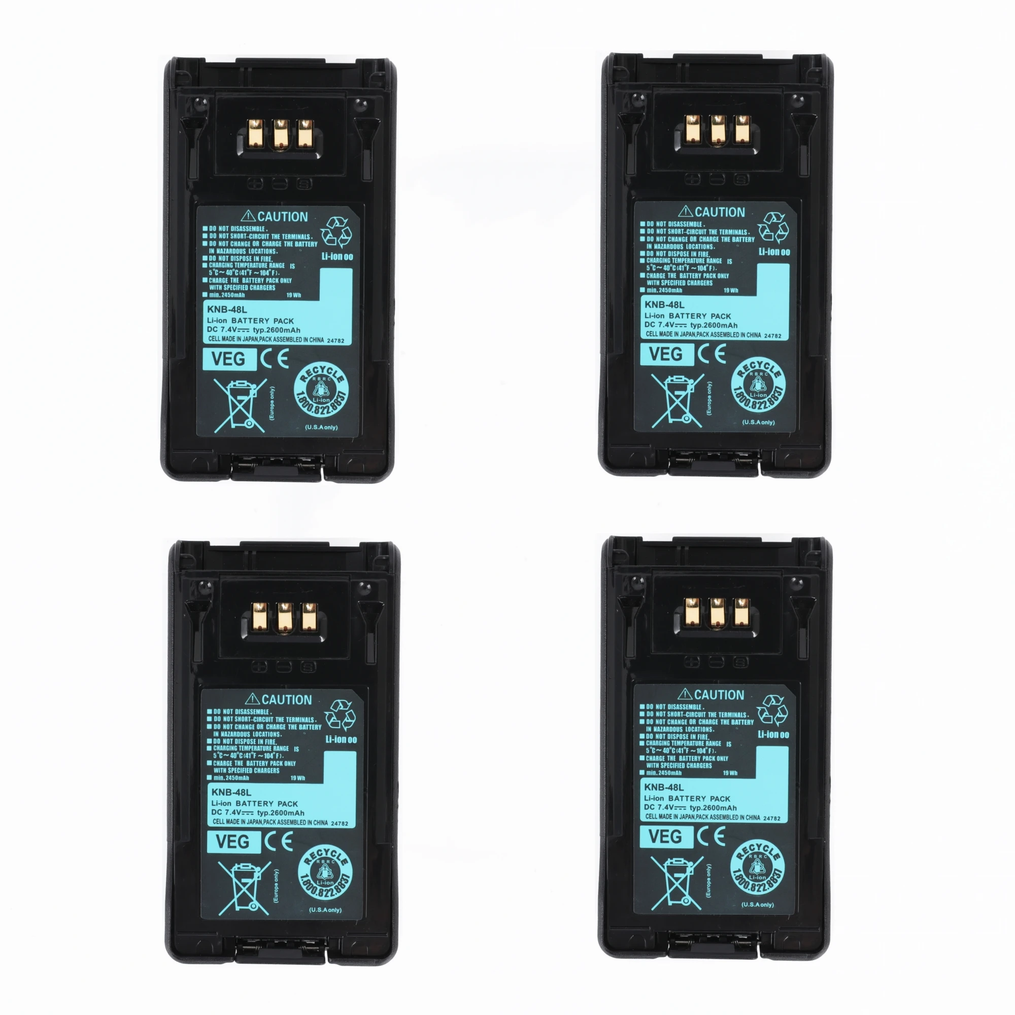 4 опаковки от 7,4 В 2600 mah Замяна на литиево-йонна Батерия за Kenwood TK-5220 TK-5320 NX-200 NX-300 NX200 NX300 NX-200G NX-300 ГР KNB-48L