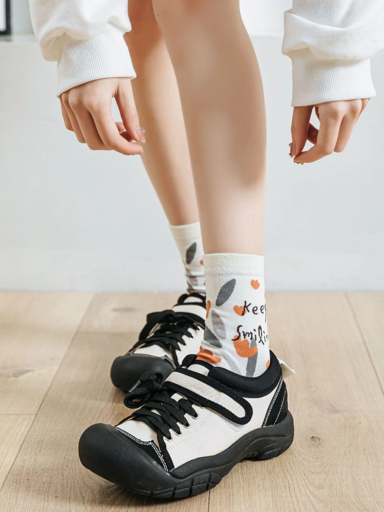 Нови японски чорапи с хубав анимационни мечка за момичета, чорапи Tide Tube, памучни чорапи в ярки цветове