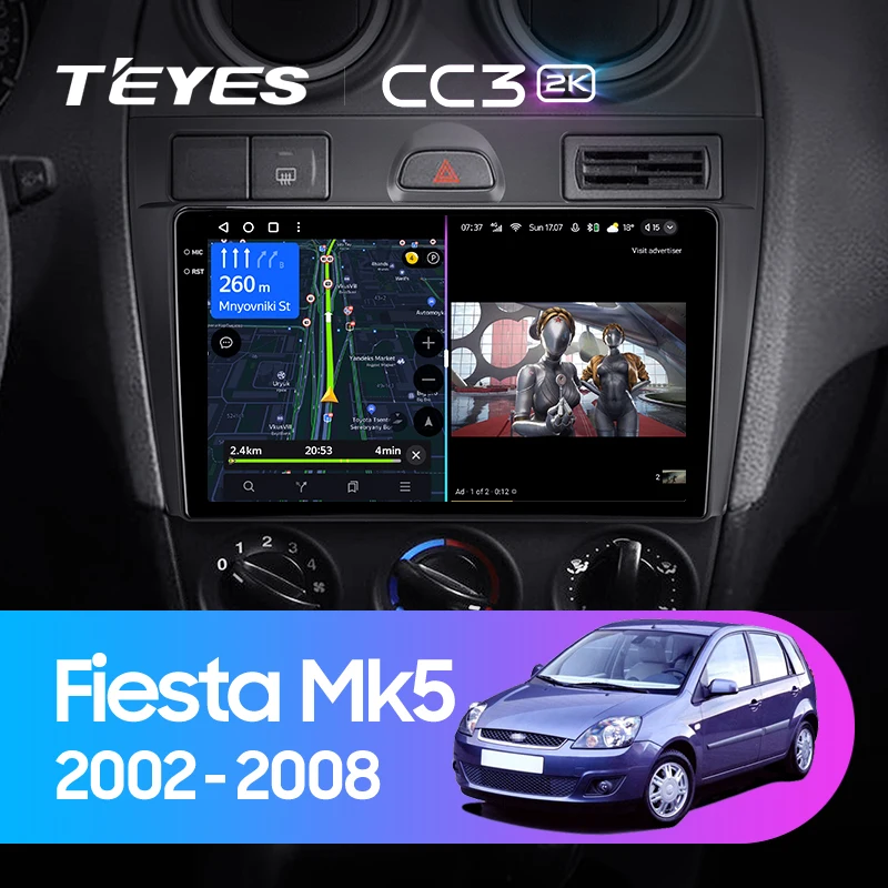 TEYES CC3 2K За Ford Fiesta Mk VI 5 Mk5 2002-2008 Авто Радио Мултимедиен Плейър Навигация стерео Android GPS 10 Без 2din 2 din dvd