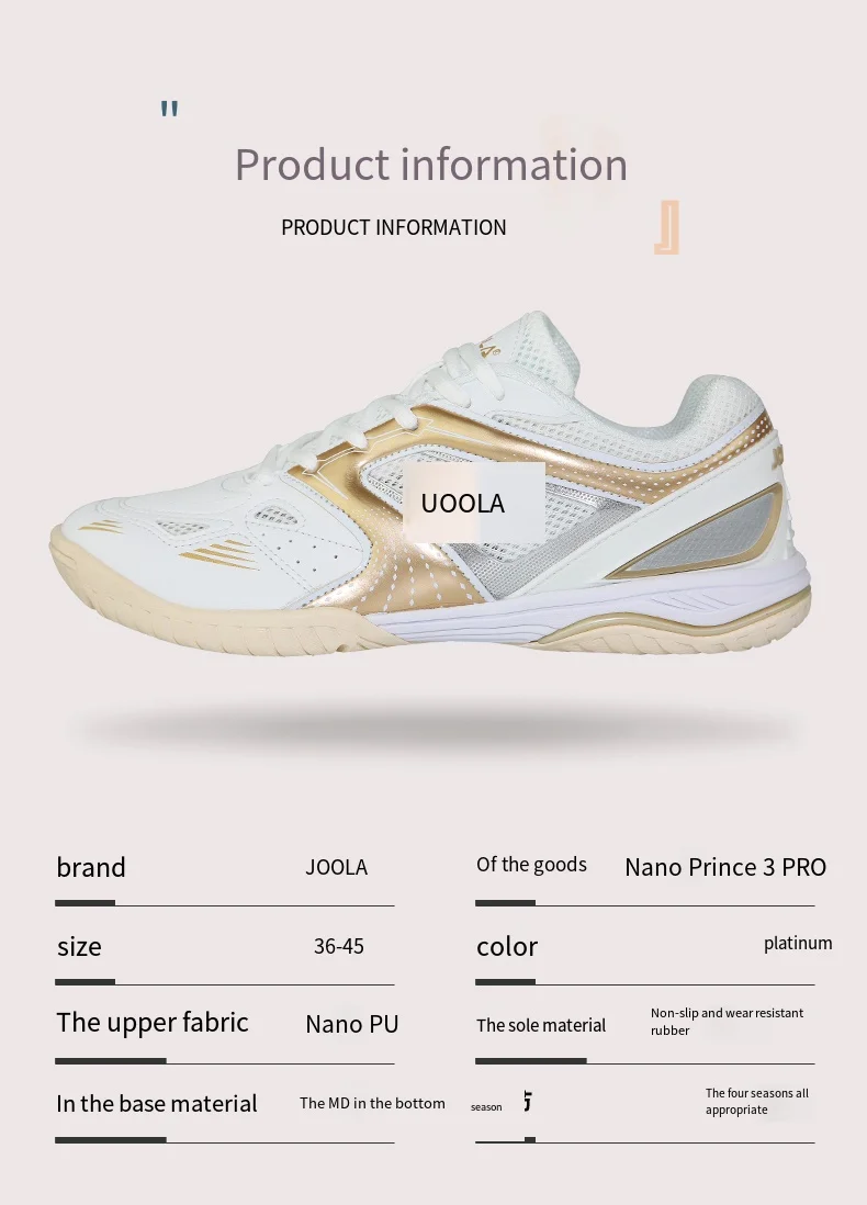 Нов прием на joola обувки за тенис спортни маратонки с дишаща възглавница удобни обувки за пинг-понг 2022