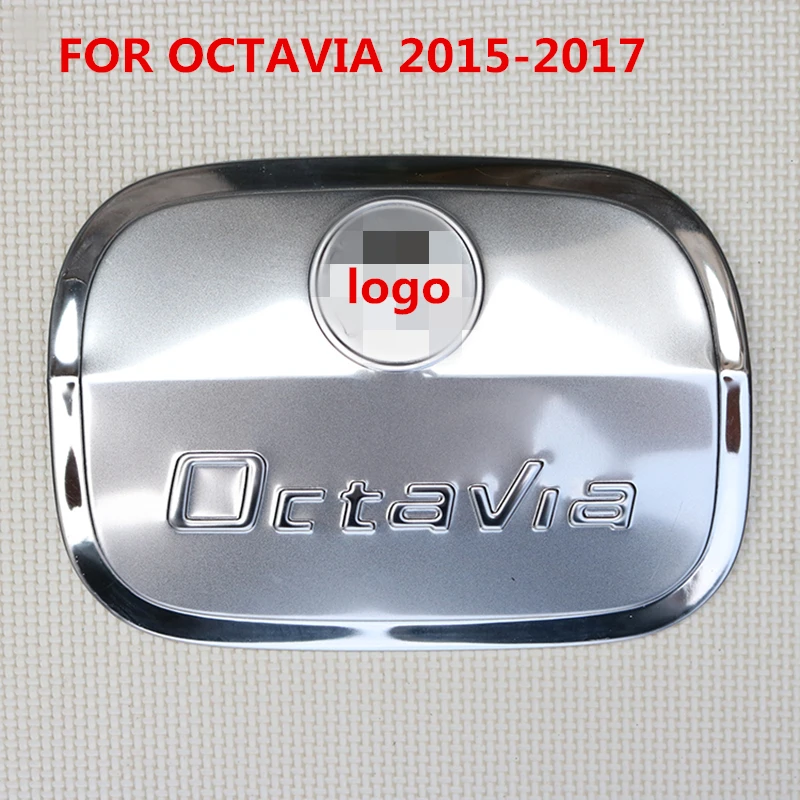Капачката на резервоара от неръждаема стомана за Skoda Octavia 2007-2017, модификация на капака на резервоара за автомобилен стайлинг, защитна декорация, стикери за украса на капачки