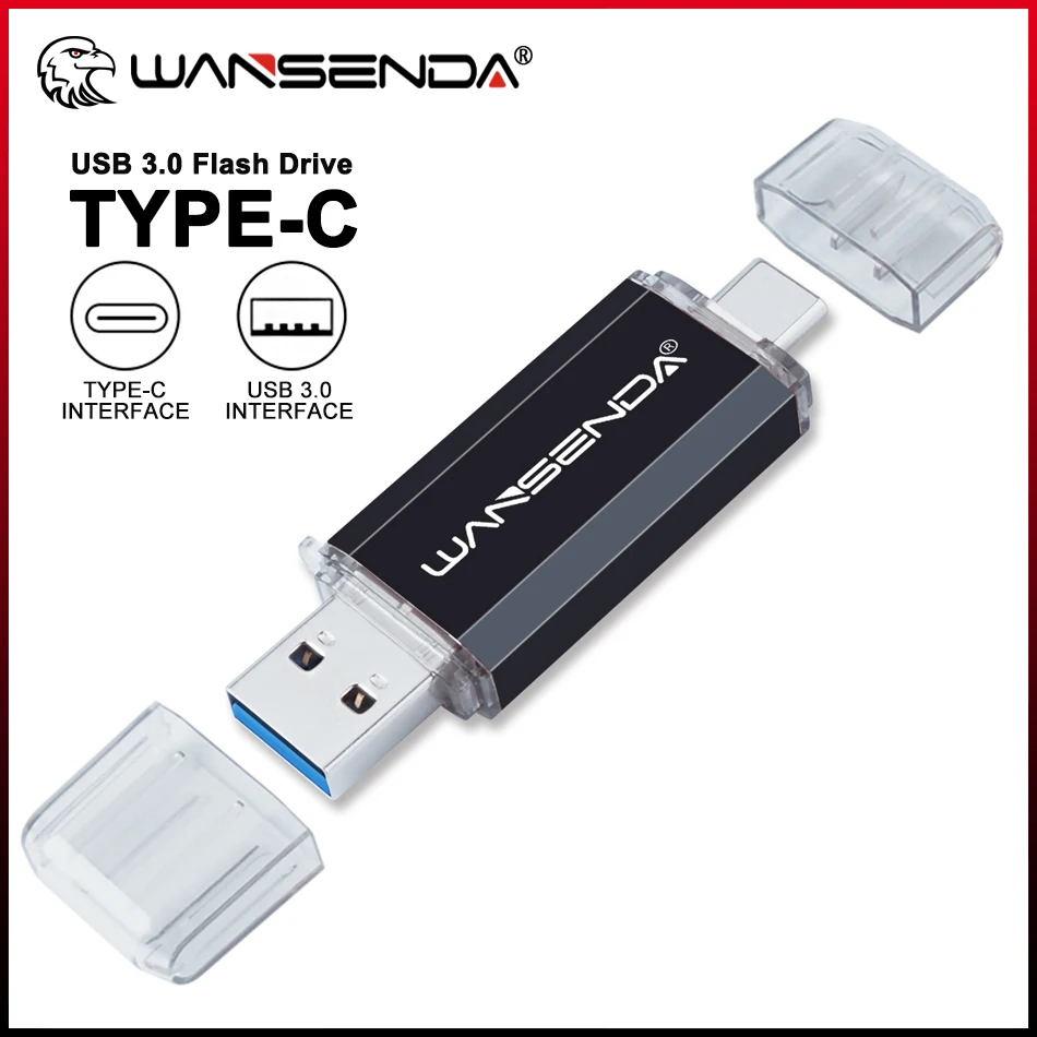WANSENDA 512 GB Флаш памет USB TYPE C 2-В-1 Type-C и USB3.0 Високоскоростен пръчка 256 GB 128 GB, 64 GB, 32 GB, 16 GB Флаш памет