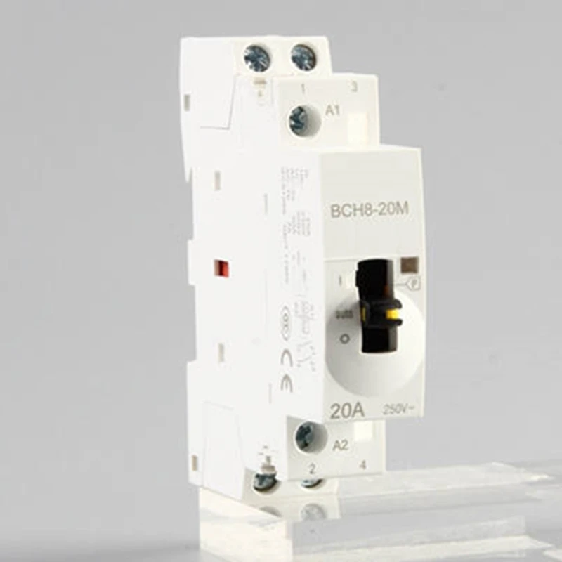 2P 25A 220/230V 50/60 Hz Din-рейк Домакински Модулен контактор за променлив ток с Ръчно Включване Управление 2NO или 1NO 1NC или 2NC