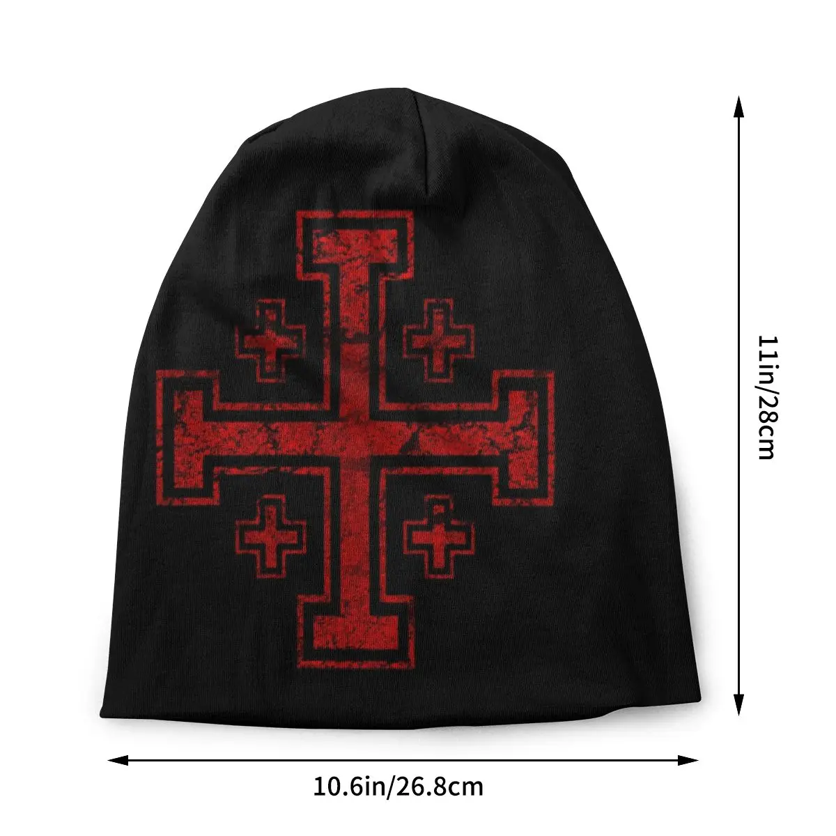 Символ на кон-тамплиера, средновековен воин, качулка, Женски Вязаная капачка за жени, мъже, Топли зимни шапки с Иерусалимским кръст, шапки с печат