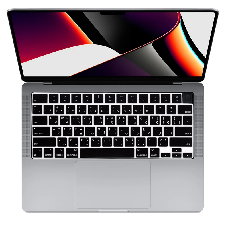 Калъф за арабска клавиатура за новия MacBook Pro 14-16 инча 2021 A2442 A2485, силиконов калъф, водоустойчиви пылезащитная версия за САЩ