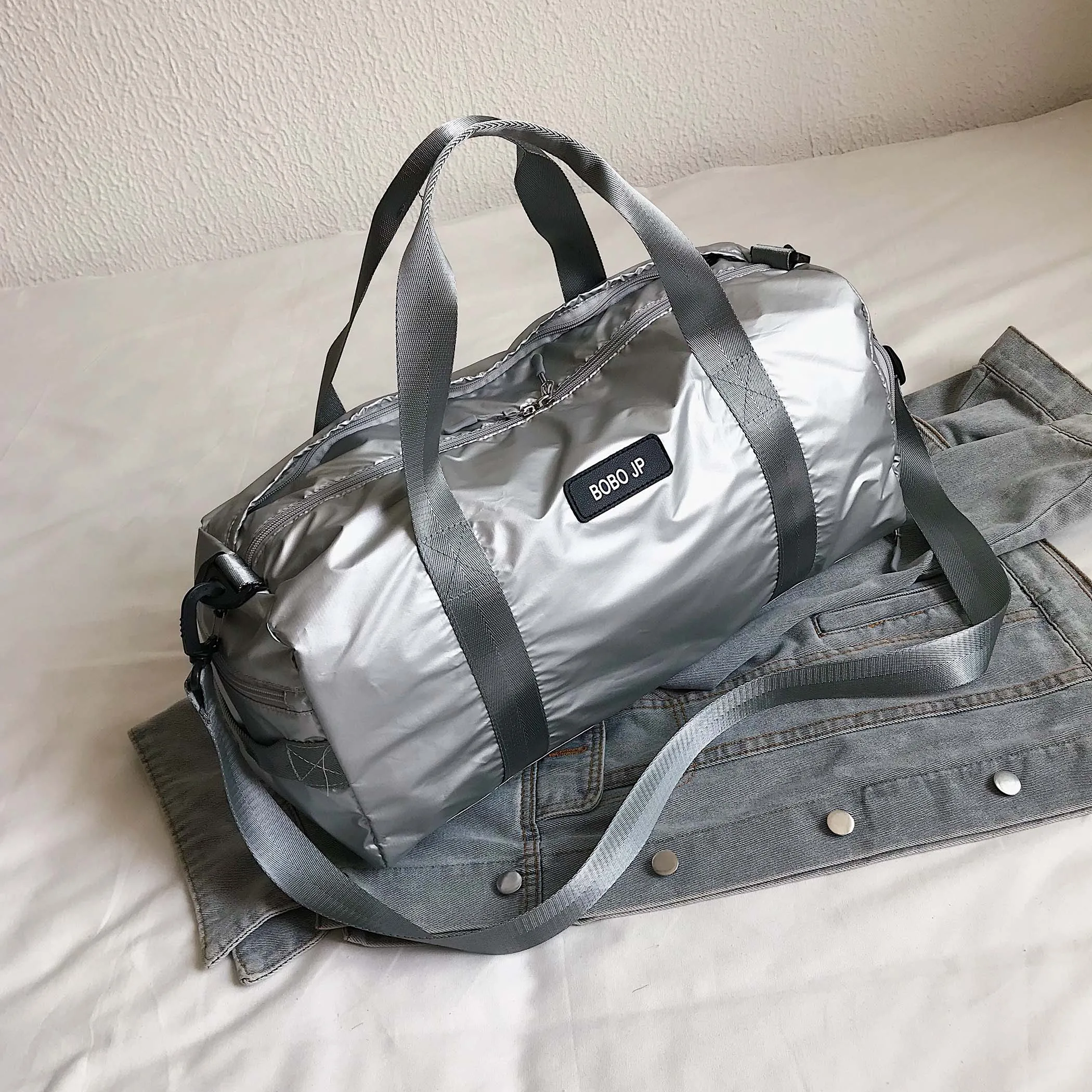 Пътна чанта с цип със сух и влажен раздяла, Оксфорд спортна чанта за млади хора с отделение за влажни неща